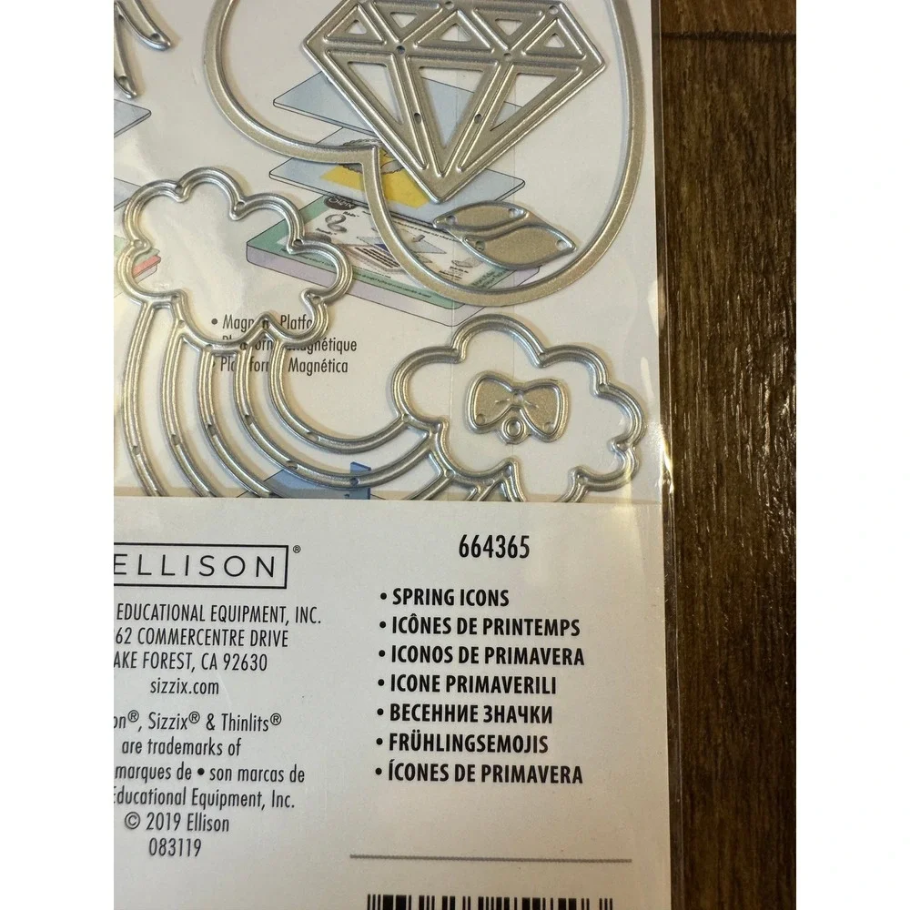 Sizzix Thinlits Spring Icons Die Set 664365 23 Piece Emoji Rainbow Coffee